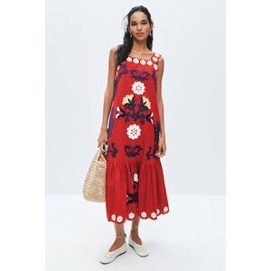 R-263. Sea New York Catrine Applique Tank Dress Red
